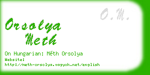 orsolya meth business card